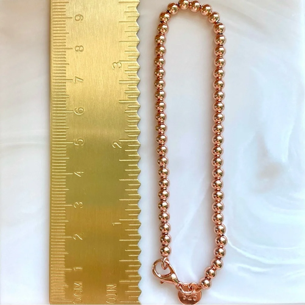 Rose Gold 4mm Beaded Bracelet